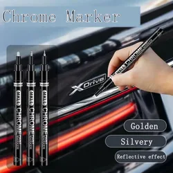 3pcs Mirror  Metallic Marker Pens Reflective Paint for Art Drawing, on Wood, Glass, Metal, Plastic, - Chrome, Gold, Silver