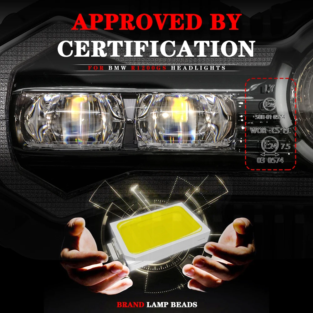 Big Sale Emark Approved Headlights for R1200GS 2004-2013 LC R 1200GS AD Motorcycle Lights Complete LED Headlights Assembly