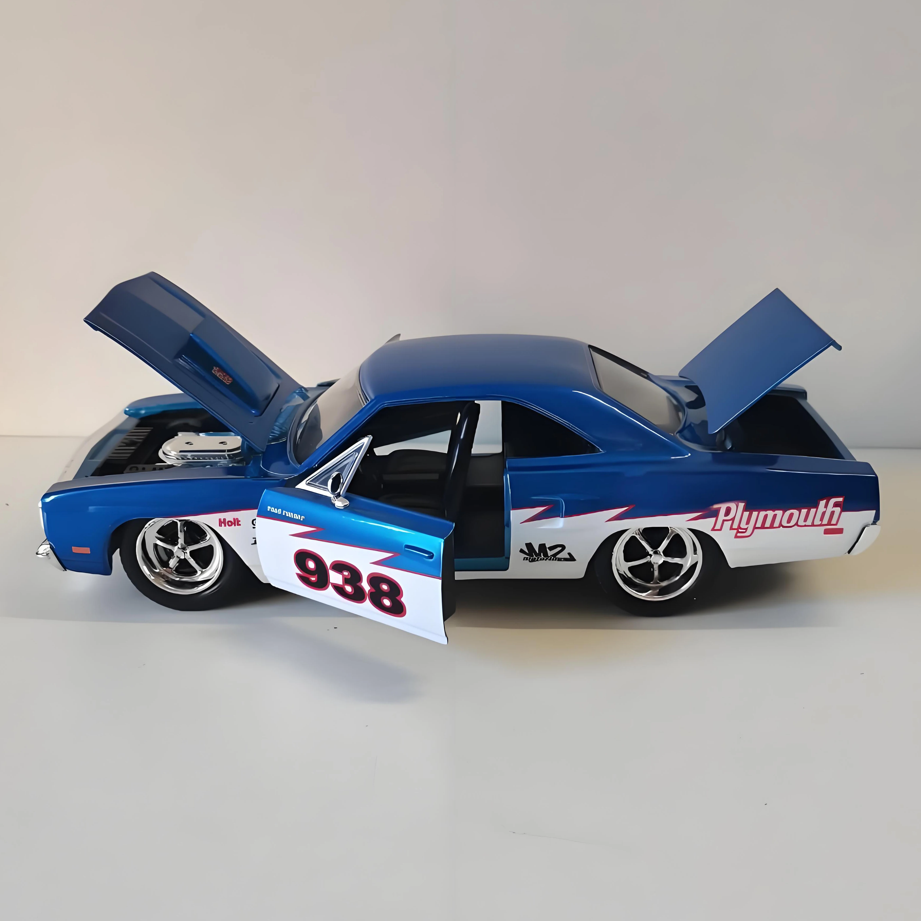 JADA 1:24 Plymouth Road Runner 1970 Auto in lega Fonde sotto pressione e veicoli giocattolo Modello di auto Modello in scala in miniatura per bambini