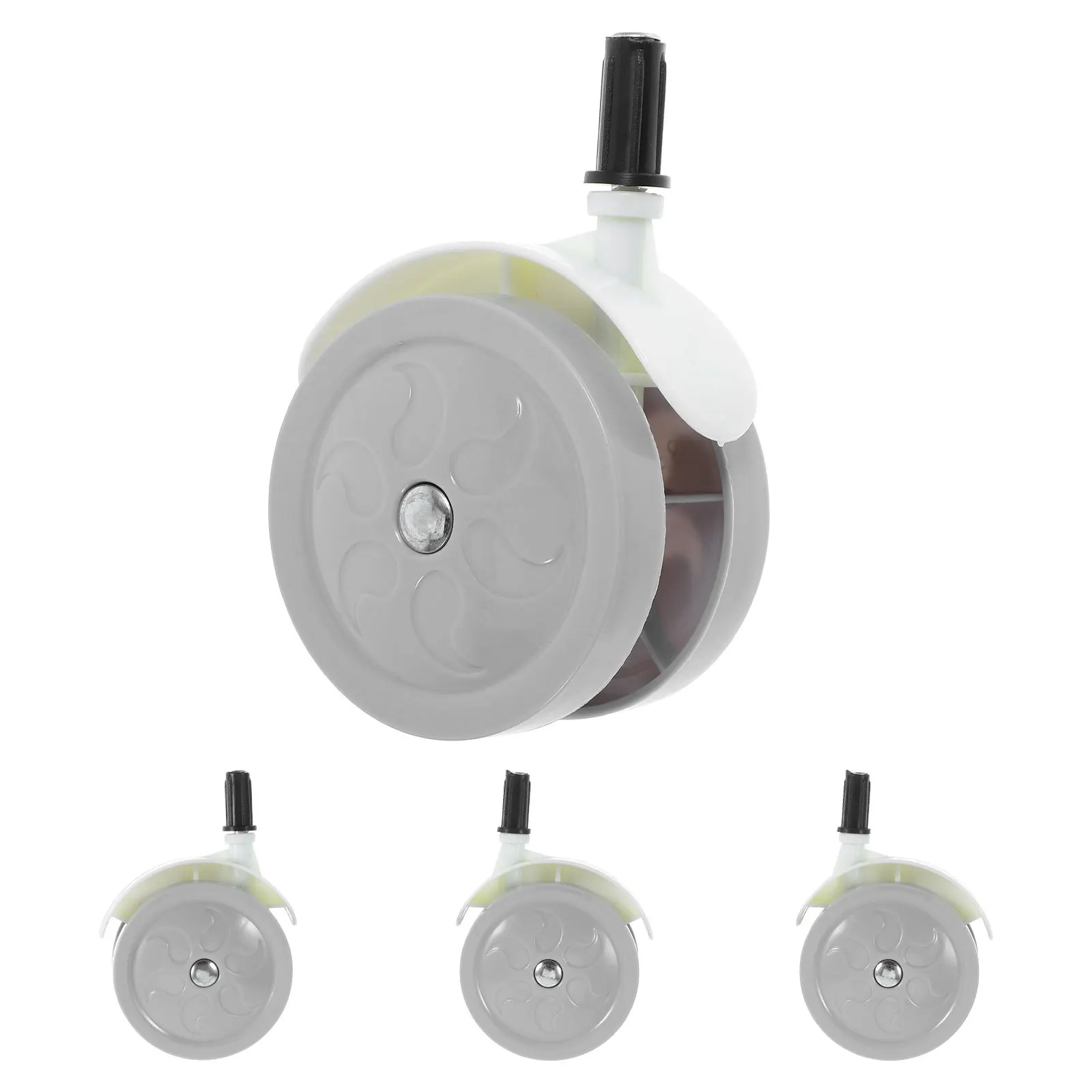 

4pcs Swivel Caster Wheels Baby Stroller Universal Walker Replacement Light Grey Durable Quiet Detachable For Bed Furniture Cart