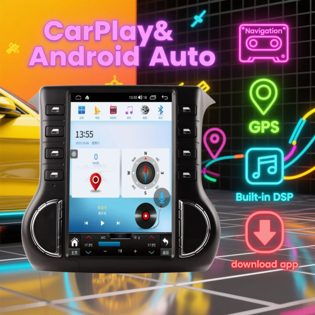 RY Android 14 For Jeep Wrangler JK 2010-2017 Carplay Touch Screen Car Multimedia Player GPS Navigation Head Unit Car Radio Media