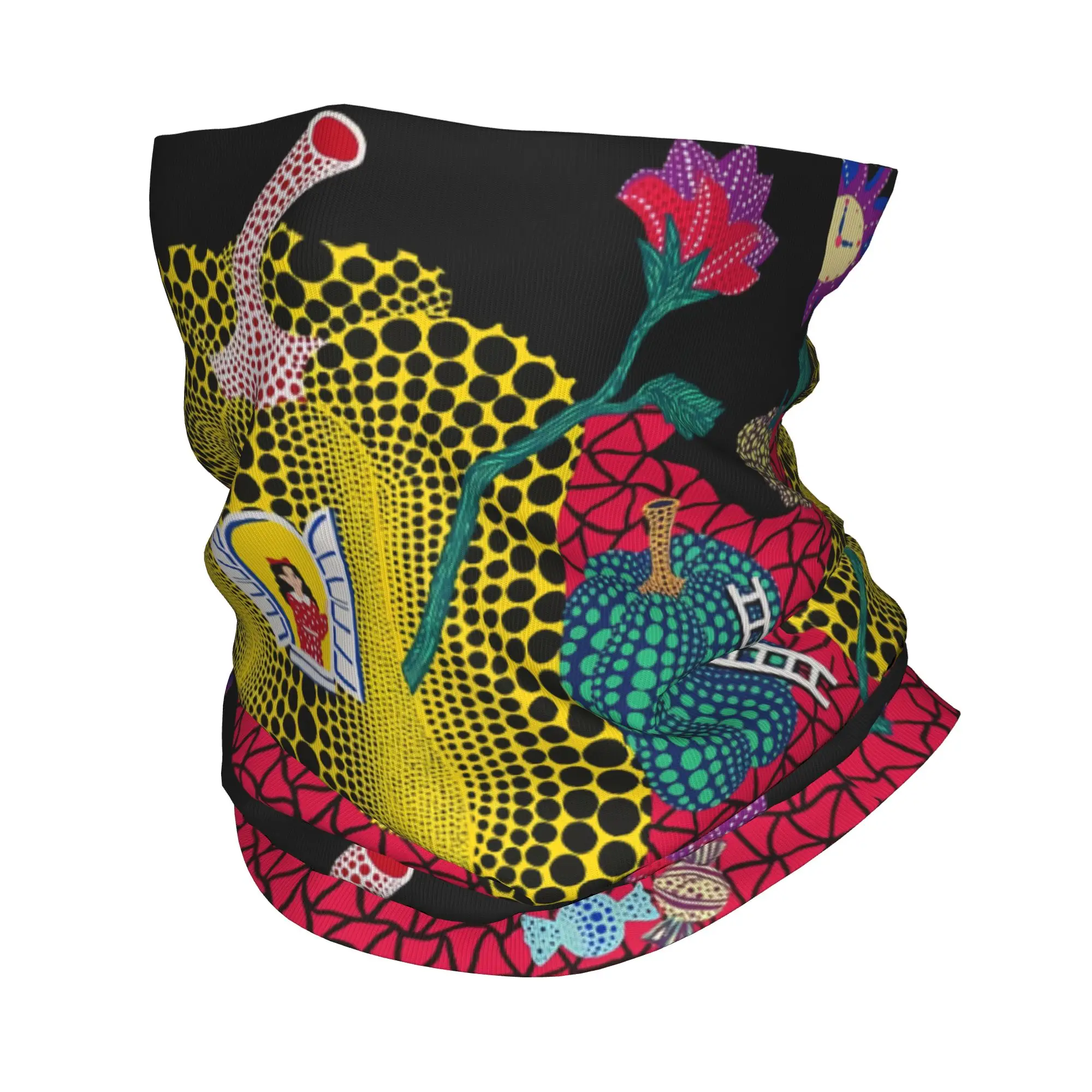 Yayoi Kusama Abstract Painting Bandana Winter Neck Warmer Women Windproof Wrap Face Scarf for Ski Pumpkin Polka Gaiter Headband