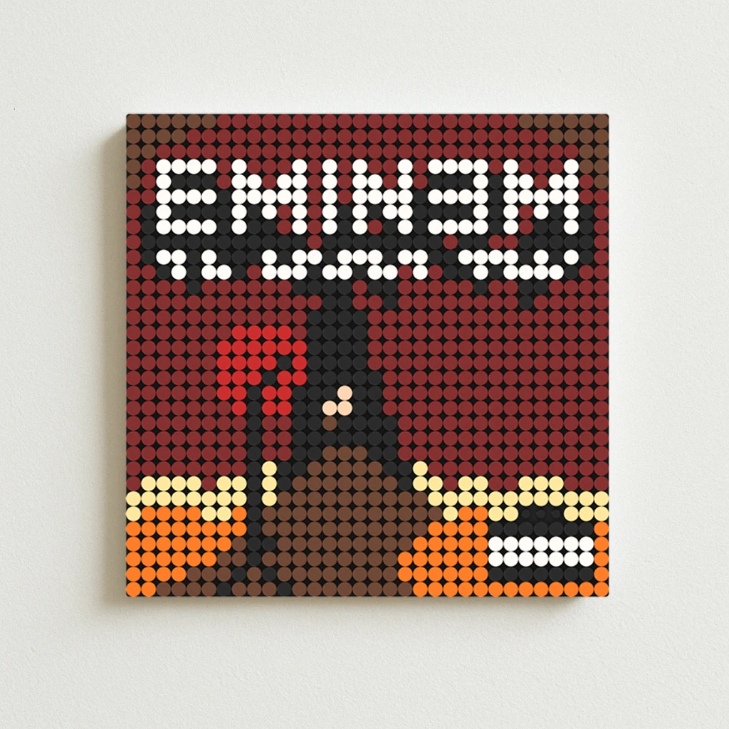 

Коллекционный набор строительных блоков «Пиксель-арт» с обложкой альбома Eminem The Eminem Show для фанатов рэпа и хип-хопа, декор для дома, подарок