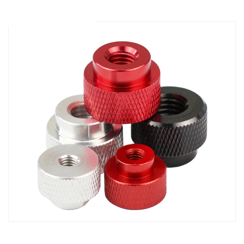 M3 M4 M5~M10 Small ThinSteps Hand Nut Aluminum Alloy Krasled Step Nut With Ring Thumb Nut Black/Red/Aluminum/Blue/Green/Purple