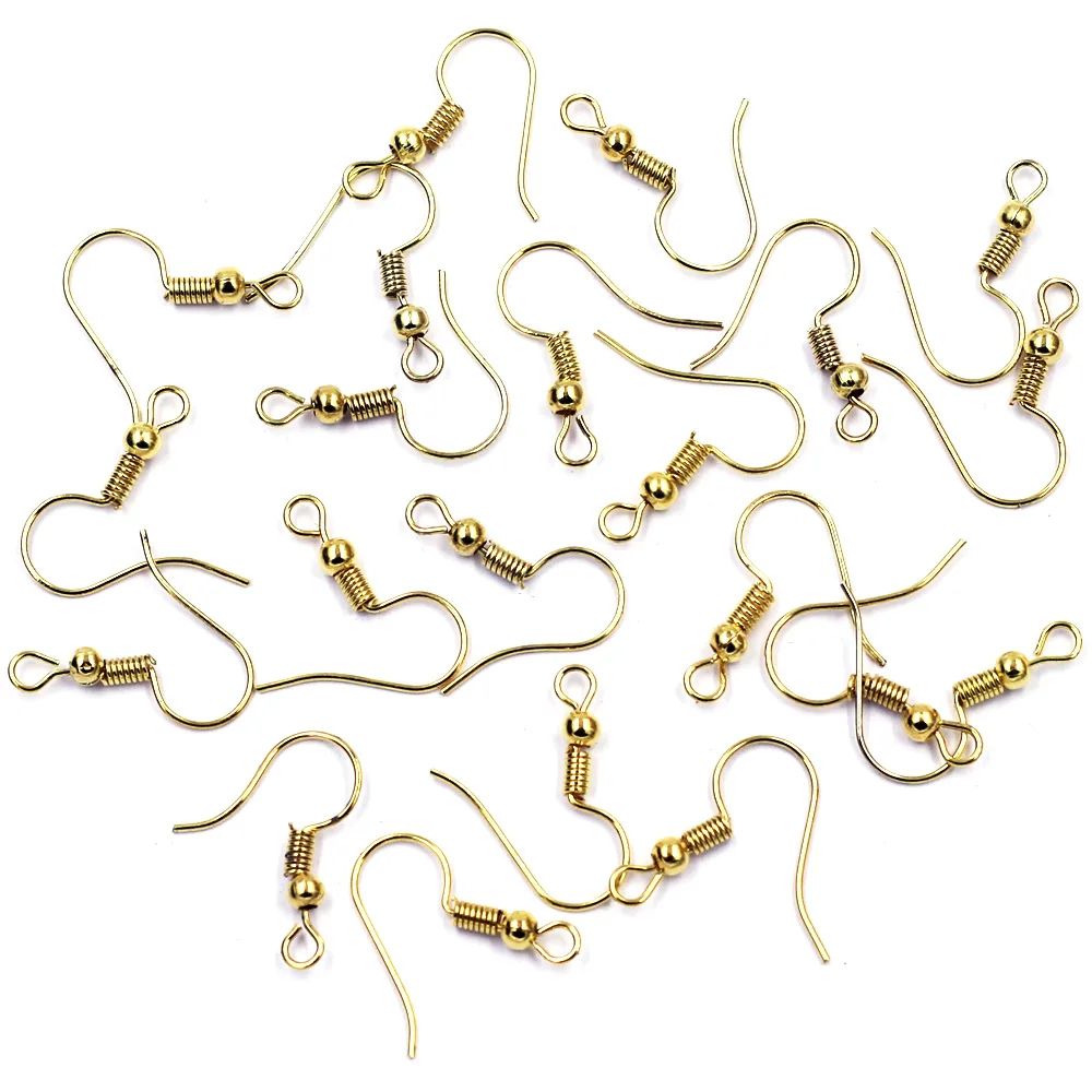 4500 Pcs Wholesale Gold Plated Earring Wire Hooks Jewelry Charms Component Findings 21x18mm