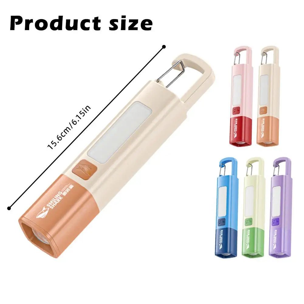 Portable High Brightness Colorful Flashlight With Lock Buckle Telescopic Zoom Camping Flashlight With Three Level Adjustment