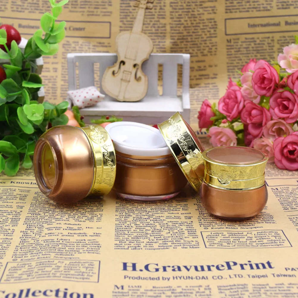 3Pcs Lightweight Reusable Acrylic Empty Bottle for Creams Balms Lotions Eyeshadow Ointments Powder Eco Friendly Portable Travel