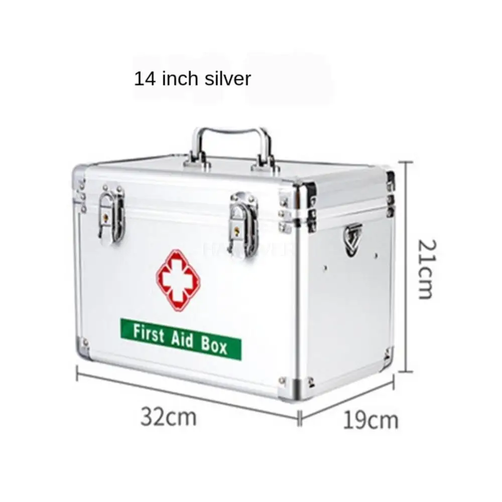 Aluminum medicine cabinet 10/12/14inch Home business Medical box Large size multilayer Medicine cabinet First Aid Box