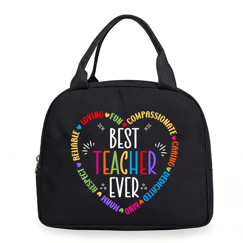 Teach Compassion Kindness Print Teacher Lunch Bag Men And Women Back To School Bento Thermal Handbags Insulation Lunch Box Bag