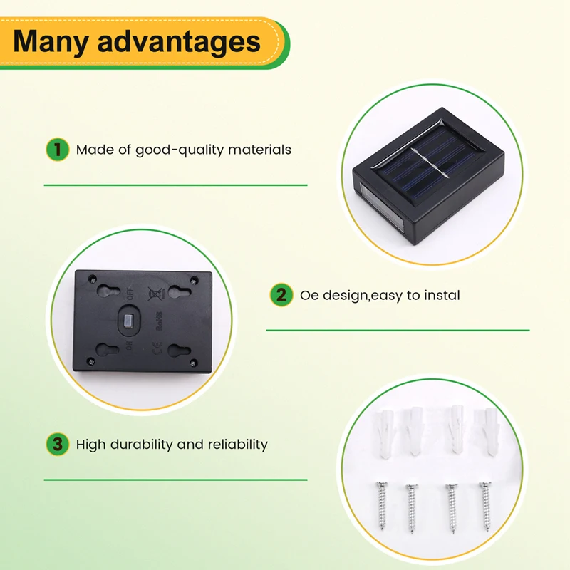 防水ソーラーウォールライト、屋外ガーデンデコレーション、上下、暖かいライト