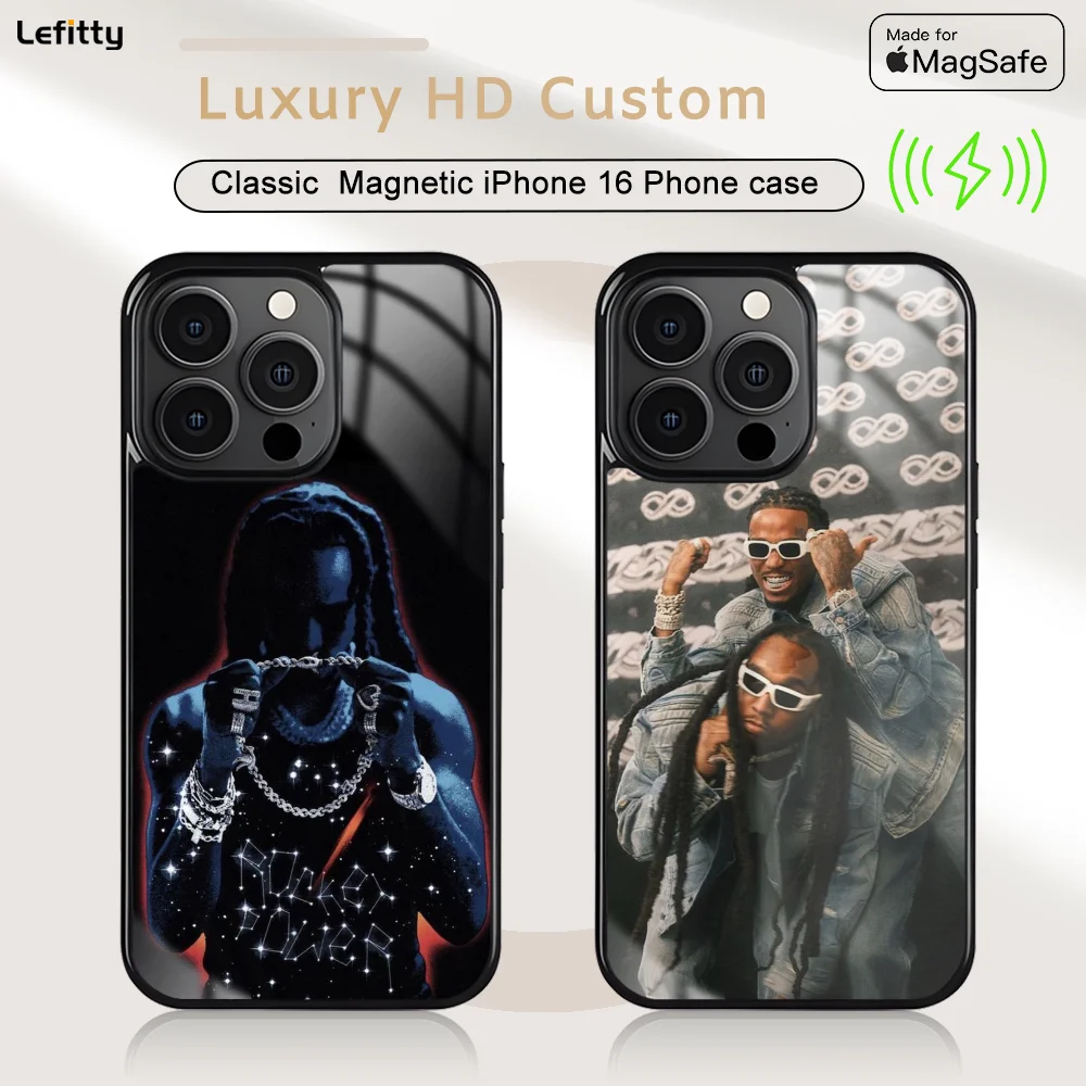 

M-MiGos Singer Q-QuAvOS Phone Case For iPhone 16 15 14 13 12 11 Pro Max Plus Mini Magnetic Magsafe Wireless Charging Cover
