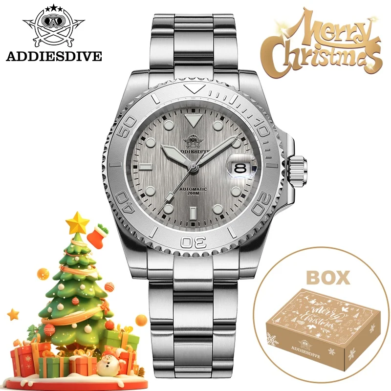 

ADDIESDIVE AD2087 Men Watch Christmas Gift Waterproof 20Bar Driver Sapphire Glass BGW9 Luminous NH35 Automatic Mechanical Watch