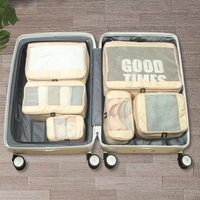 6-Piece Travel Compression Organizer Set Expandable Luggage Packing Cubes Bags For Clothes Storage Suitcase