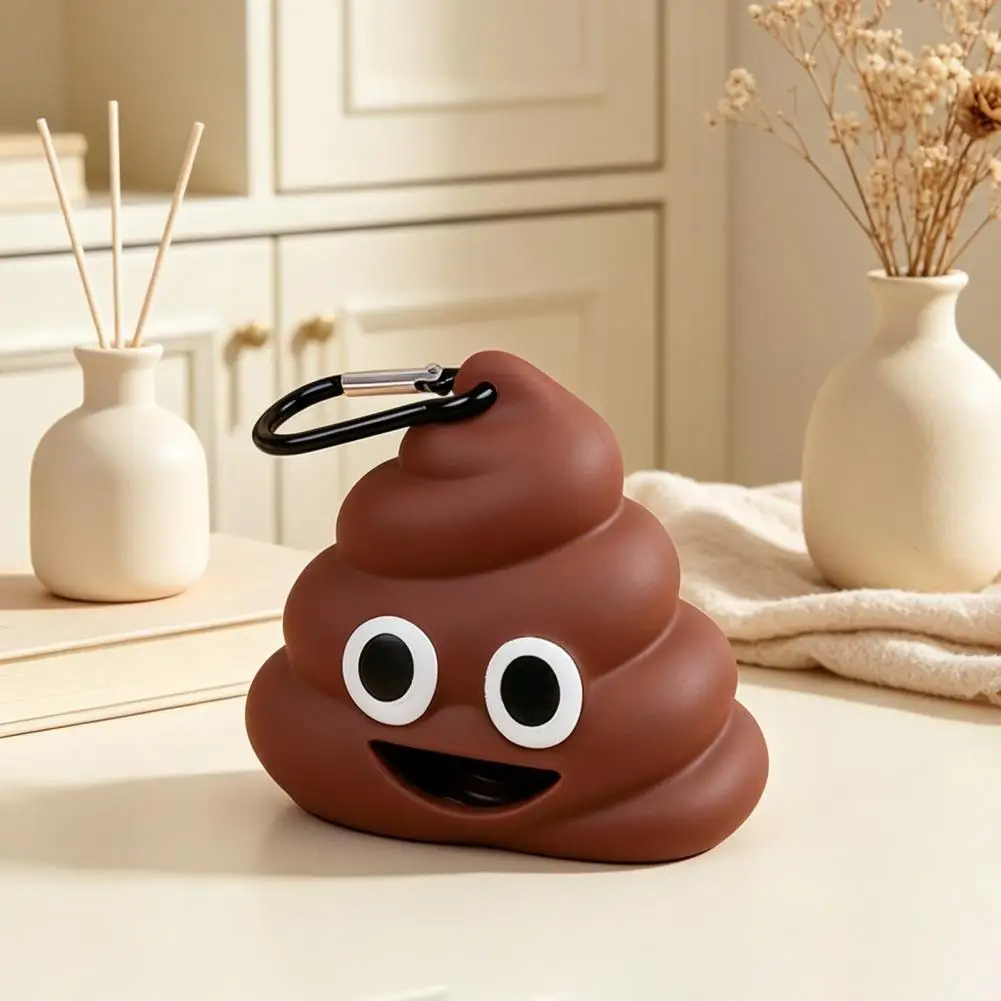 Bag Dispenser Dog Poop Bag Dispenser for Leash Portable Bag Holder with Metal Buckle Cute Poop Shape for Outdoor for Leash