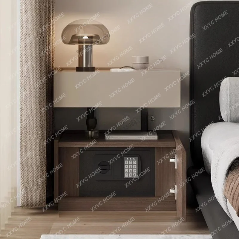 

L Trendy Bedside Table Comfortable Smart Headboards Nightstand Cabinets Mid Century Modern Space Saving Furniture