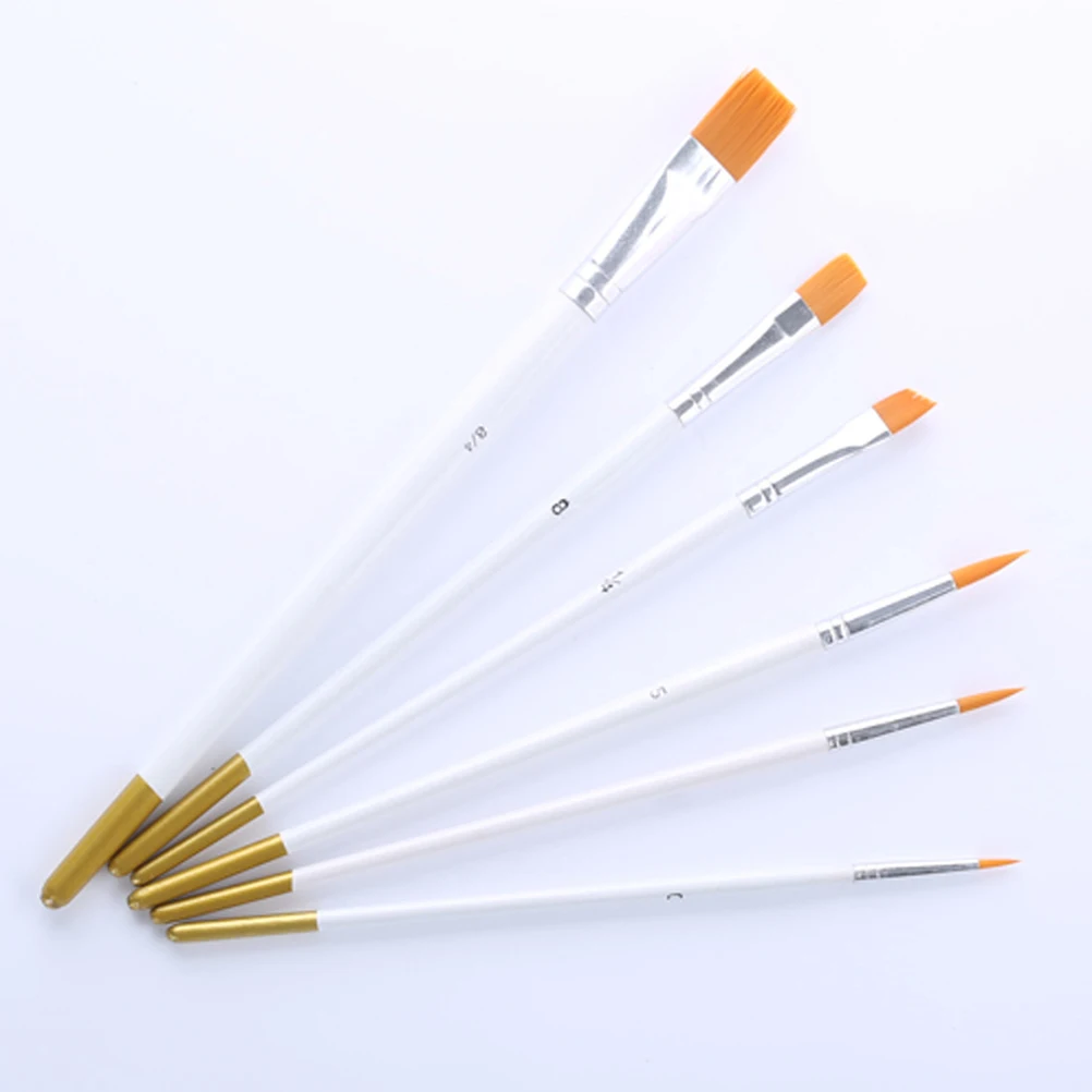 6Pcs Fine Line Decorating Brushes Sugar Craft Pen Set for Cake Cookie Painting Detailing Baking Art Craft Tools