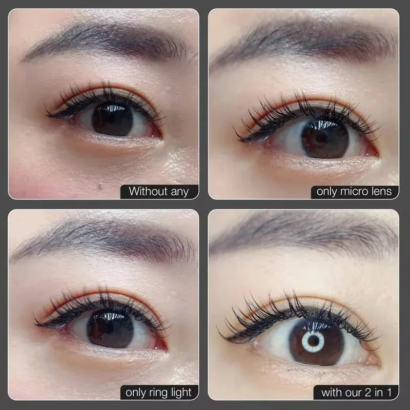 Портативный 15-кратный телефон, макрообъектив, заполняющее кольцо, свет, стеклянная лупа для ресниц высокой четкости для захвата ювелирных изделий, вышивки бровей