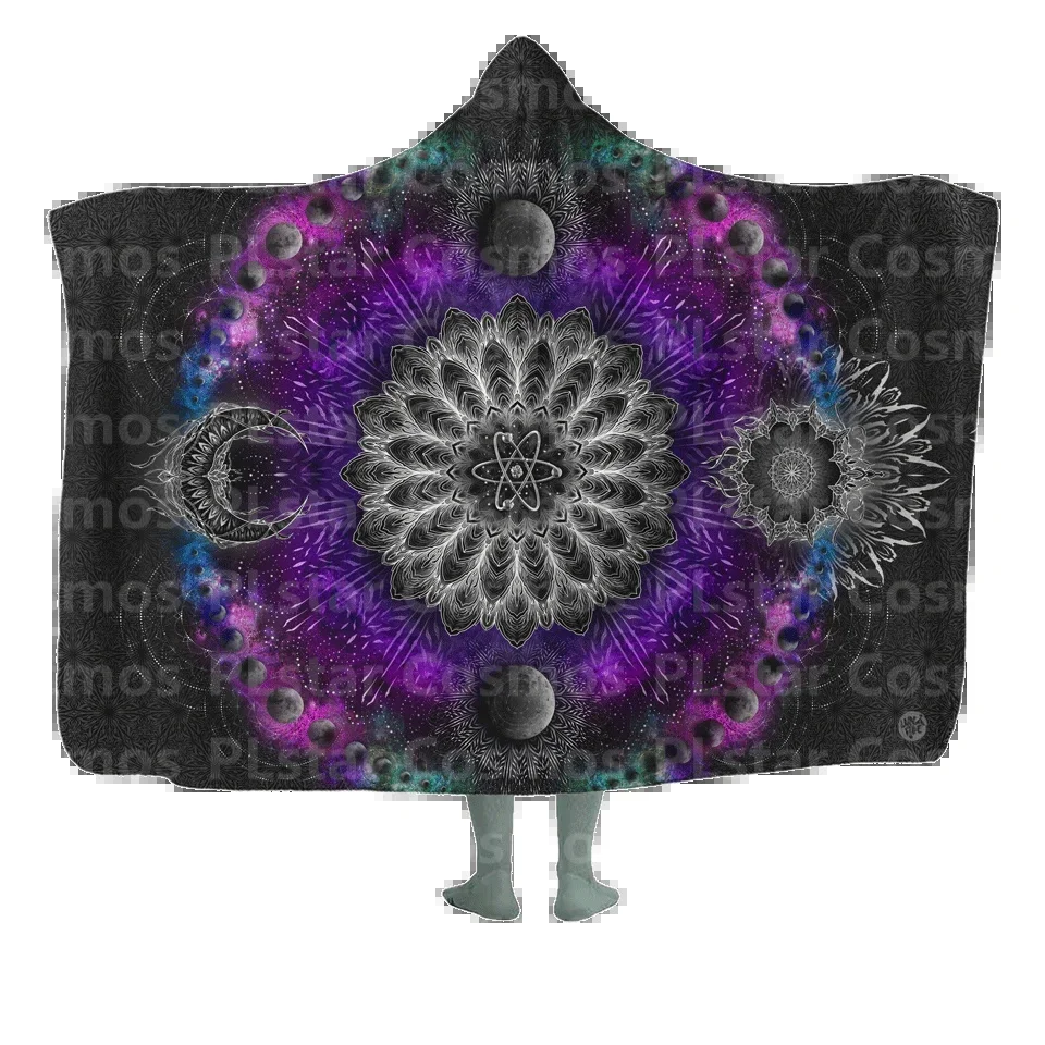 

Intergalactic Universe Hooded Blanket 3D All Over Printed Wearable Blanket for Men and Women Adults Kids Fleece Blanket