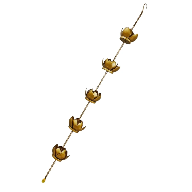 Acorn Rain Chain Acorn Cups Rain Chain for Gutters Adjustable Rain Catcher Chain for Eaves Drainage Outdoor Decors