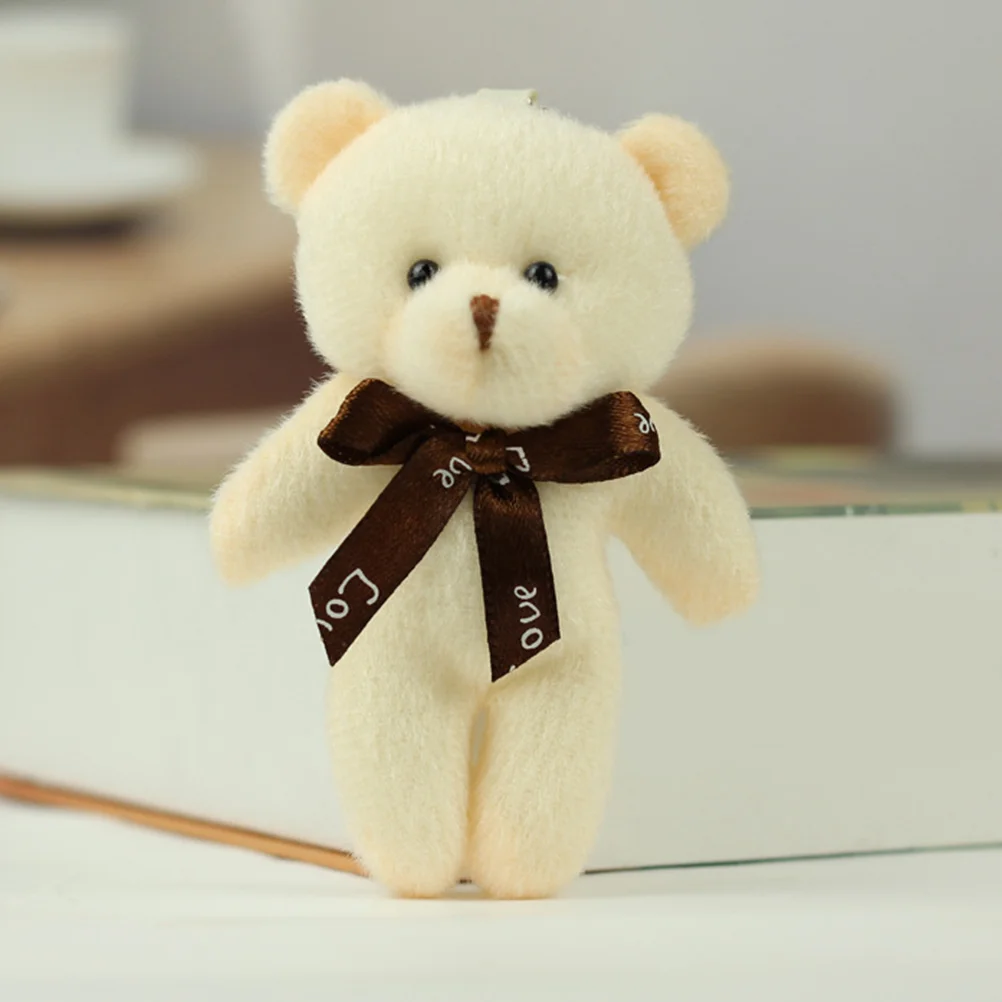 

10 PCS Plush Bear Keychain Hanging Tiny Bears Stuffed Figurines Animal Baby Girl Gifts Decor Portable Pendant Mini Pendants