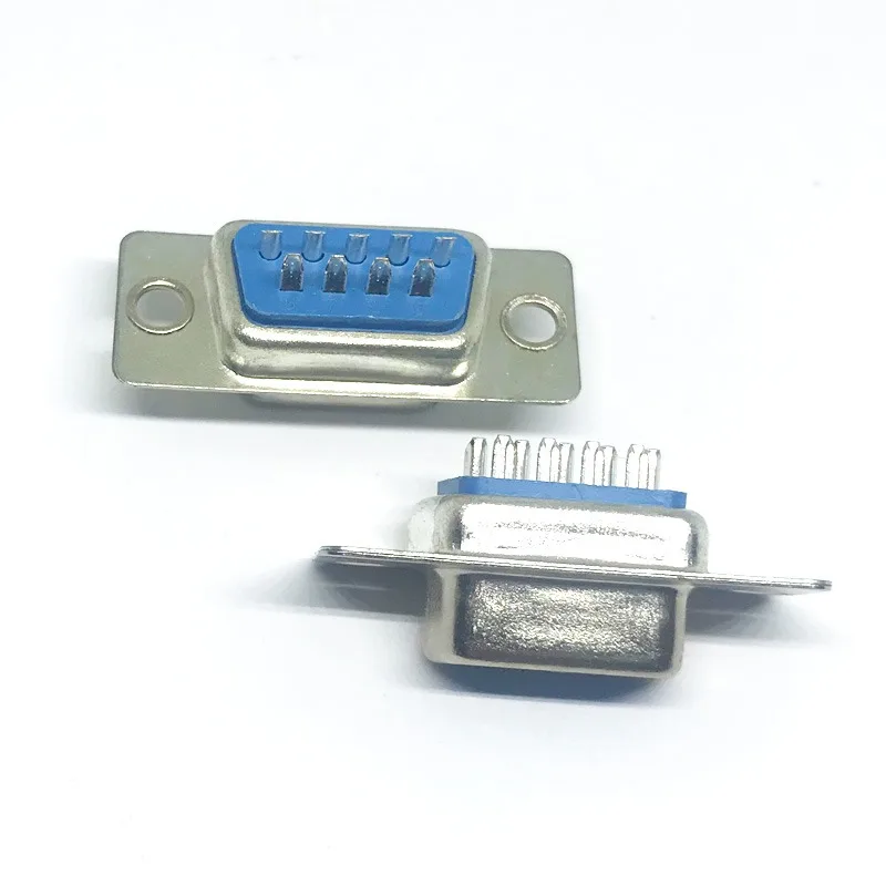Db9P Male and Female Socket Orchid Glue Simple Welding Plate Welding Wire 9-Pin Core Serial Port Connector Interface Plug Iron Shell