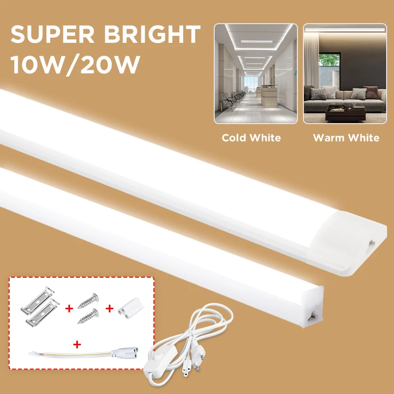 

LED Tube Fixture Lamp Lighting Strip Lamps Home Appliances 220V LED Lamp Lights For Living Room Led Bulb Fluorescent Spotlights