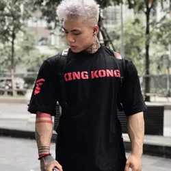 casual sportswear men sports short sleeved T-shirt men summer loose cotton tops large size outdoor gym running training T-shirt
