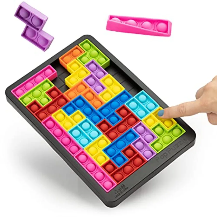 

Pop Puzzle Popper Fidget Game - 27pc Jigsaw Puzzle Game Pop Push It Bubble Sensory Fidget Toys for Learning, Stress Relief Sili