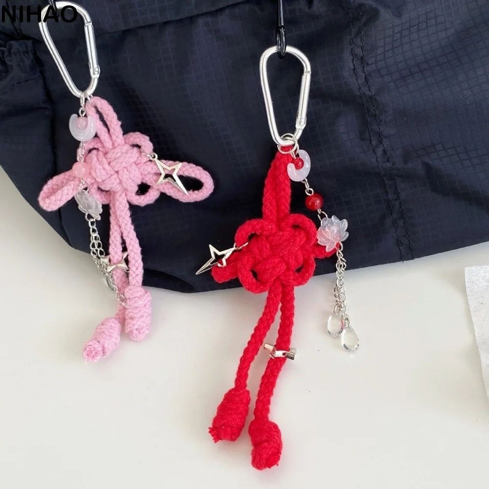 Handcrafted Design Chinese Knot Keychain Cultural Practical Ruyi Pendant Traditional Braided Lucky Charm Keychain Everyday Carry
