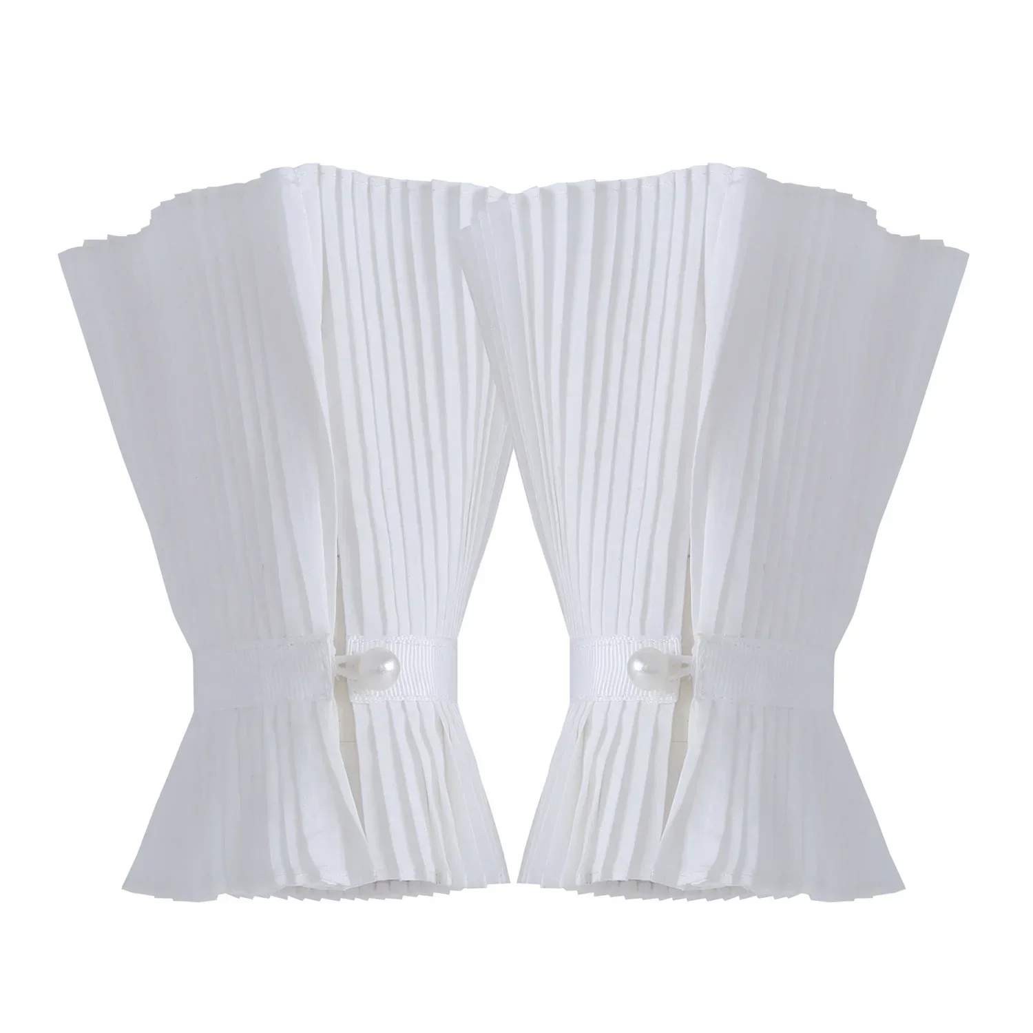 Adult Fake Sleeve for Women Pleated Detachable Cuff Vintage White False Sleeves Decorative Girls Ruffles Fake Cuffs Accessory