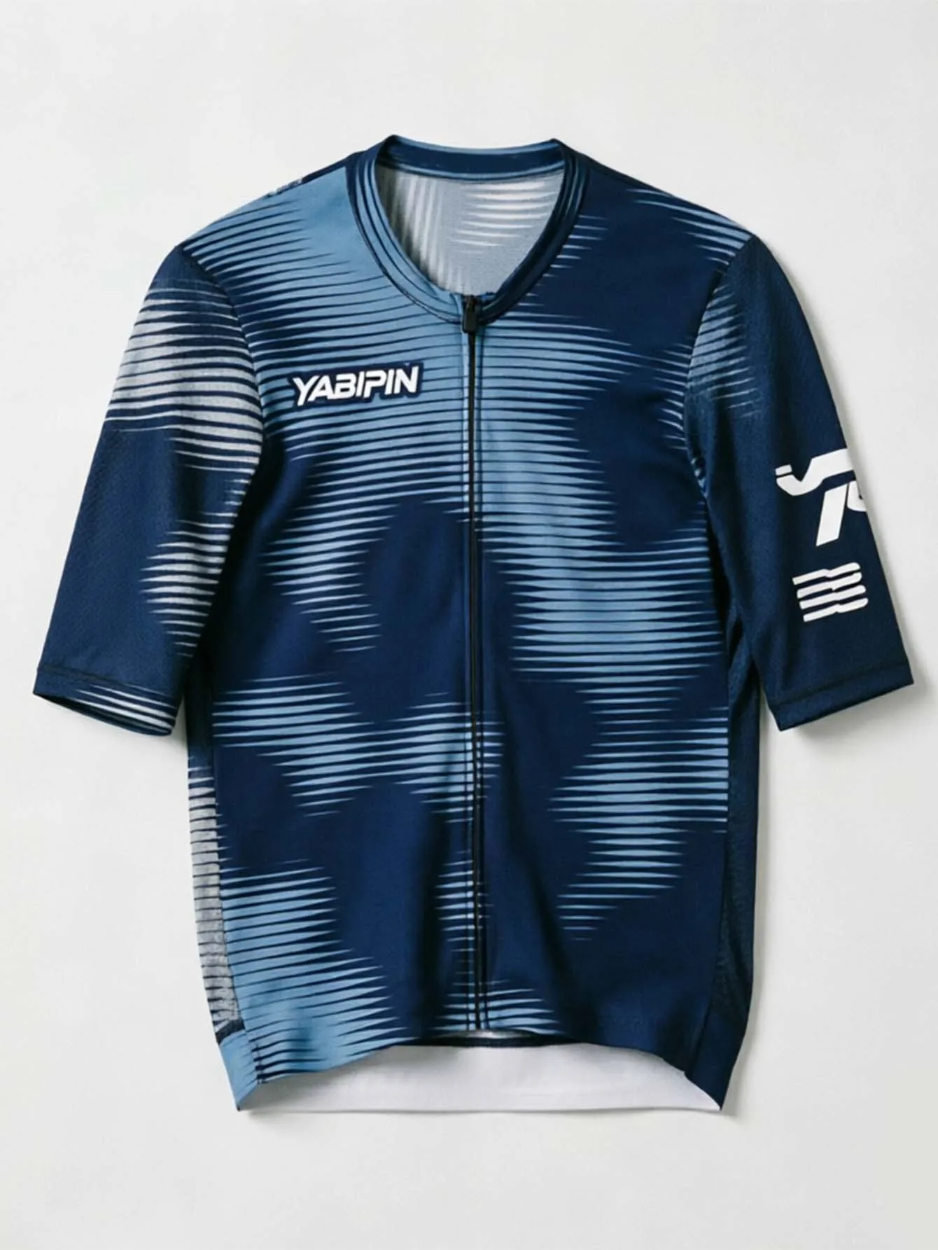 

Full Zip Crewneck Men’s Cycling Jersey, Short Sleeve Letter Graphic, Breathable Quick Dry Lightweight Bike Shirt