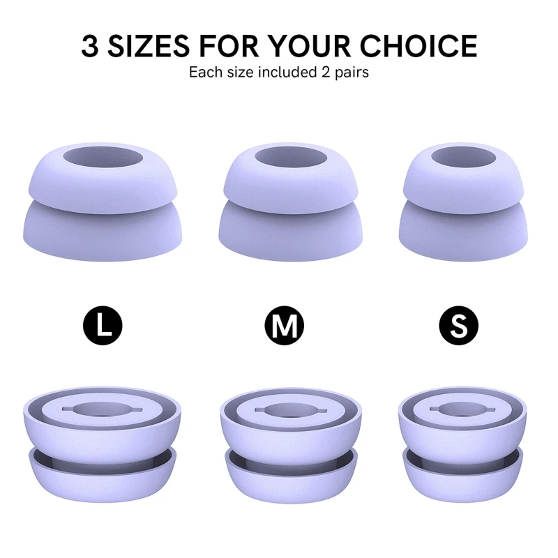 6ชิ้นปลายหูซิลิโคนสำหรับ Samsung Galaxy buds Pro eartips หัวตัดเสียงรบกวนไร้สายเทคโนโลยี TWS จุกอุดหูสองชั้นป้องกันการตก