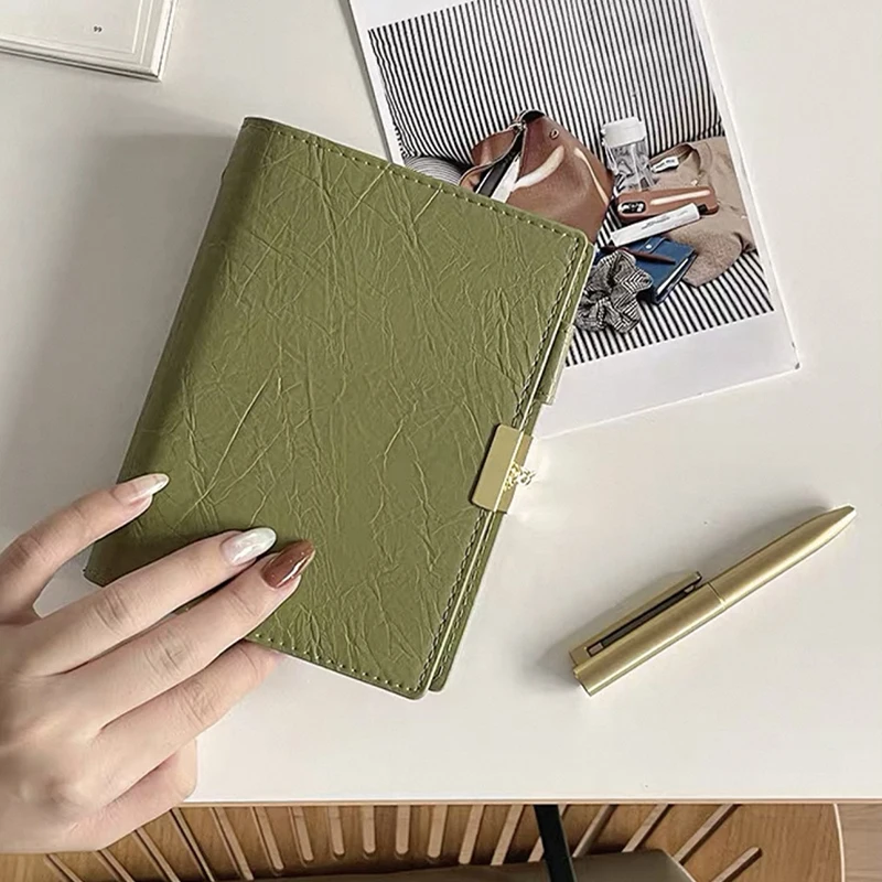Magnetic loose-leaf Notebook A7 PU Shell Notepad Advanced Perfect business Office planner Journal Mini portable Diary Gift