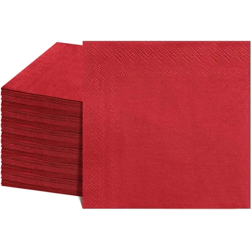 ABXF-Cocktail Napkins 120 Pcs Red Party Dessert Beverage Paper Napkins For 4Th Of July, Birthday, Wedding