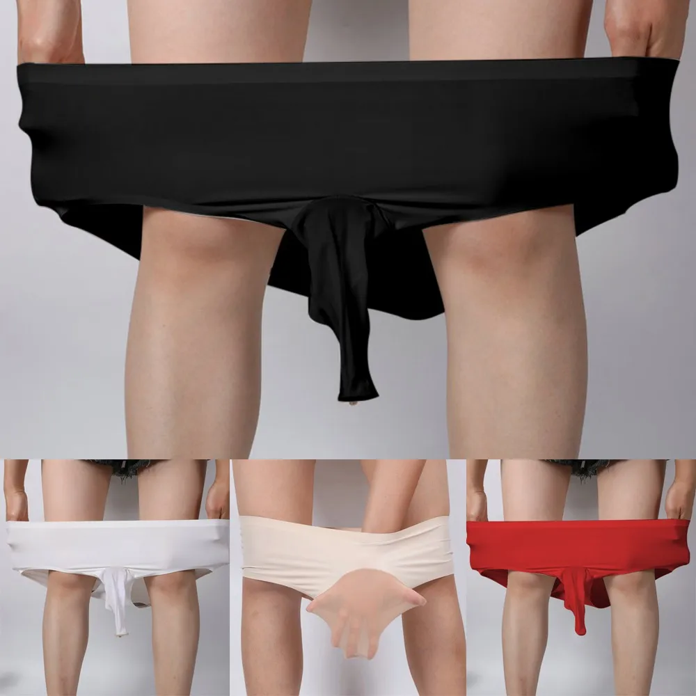 أزياء جديدة الملابس الداخلية مثلي الجنس الحرير الجليد الكلسون الملابس الداخلية الرجال سراويل سيسي بسط بيكيني الملاكم ملخصات السروال #5