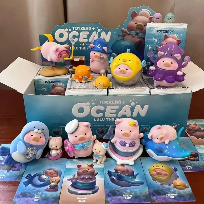 

Lulu Pig Ocean Series Blind Box Kawaii Tide Player Hand Action Figure Display Toys Desktop Collection Mysterious Surprise Gifts