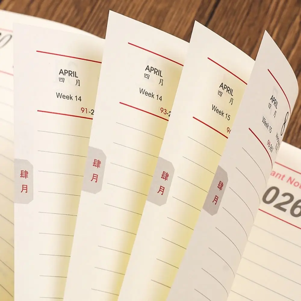 

Pu Leather 2026 Schedule Planner Notepad Wear-resistant Bookmark To-do List Notebook Thick Paper Simple Office Work Planner