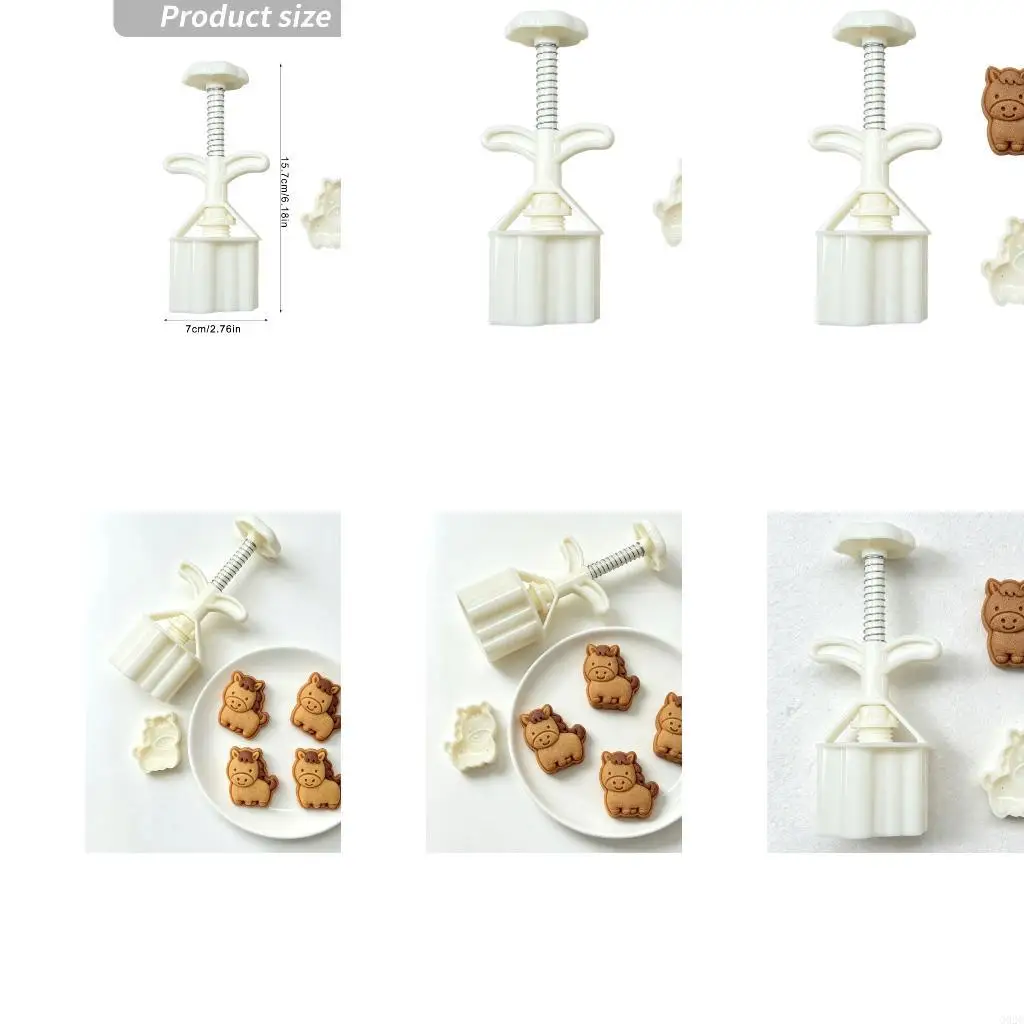 G92C Mooncakes Mould Press with 1 Stamps DIY Cookie Cutters Horse Press Mooncakes Mould