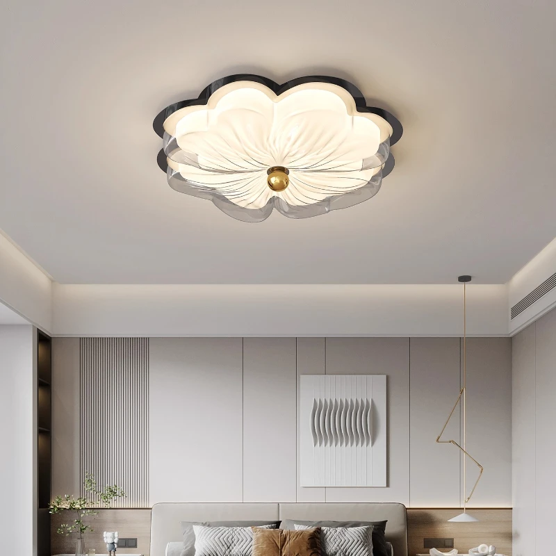 Postmodern Acrylic Flower Ceiling Lights High-end Floral Room Lamps Minimalist Master Bedroom Artistic Decoration Study Fixtures