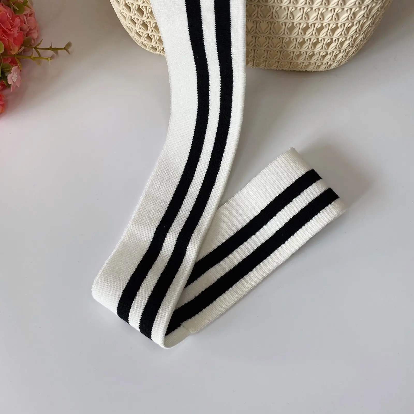 Single-layer, thin ribbed collar, hem, cuffs, stretch knit garment accessories, elasticated cuffs, DIY hand-sewn fabric