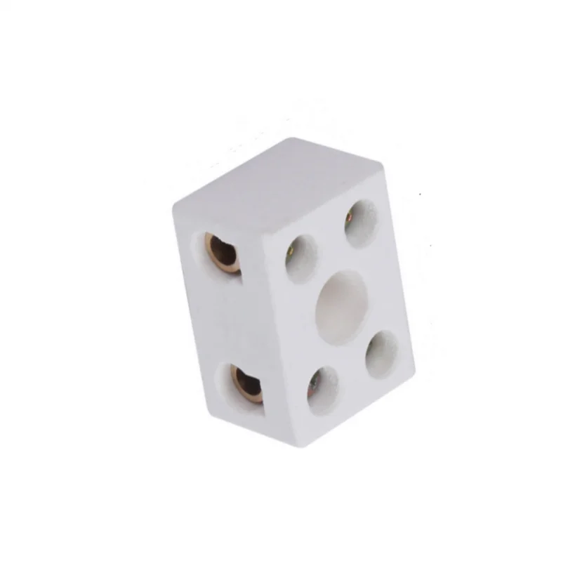 Made of Ceramic High Temperature Resistance 2 Way 15A 250V Ceramic Terminal Block White Porcelain Ceramic Connector