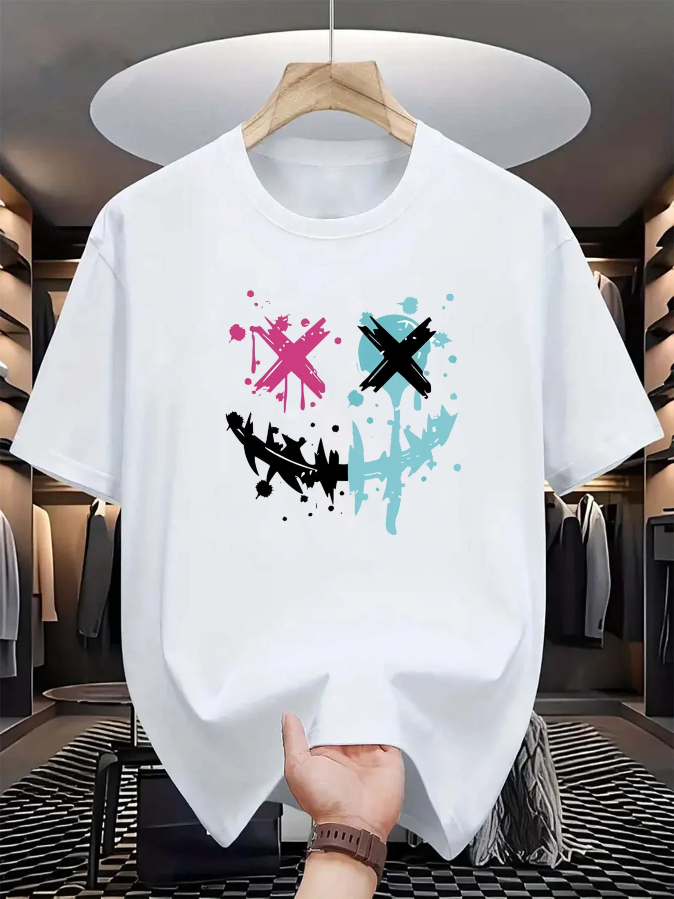 تيشيرتات مطبوعة للرجال والنساء، ملابس قطنية، قمصان كاجوال بأكمام قصيرة ورقبة دائرية، قمصان للبالغين #2