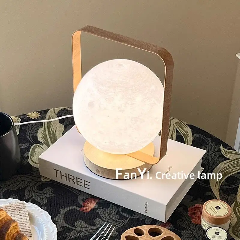 

Кованый железный ретро перезаряжаемый ручной лунный светильник в китайском стиле, атмосферный ночник для спальни