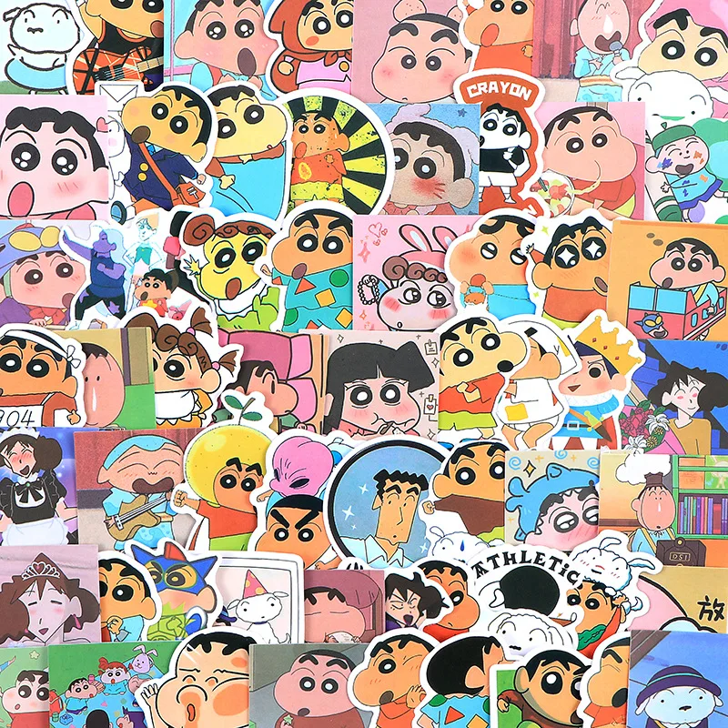 

50 100Pcs/Bag Crayon Shin Chan Stickers Handbag Phone Case Luggage Refrigerator Helmet Tablet Children's Material Stickers