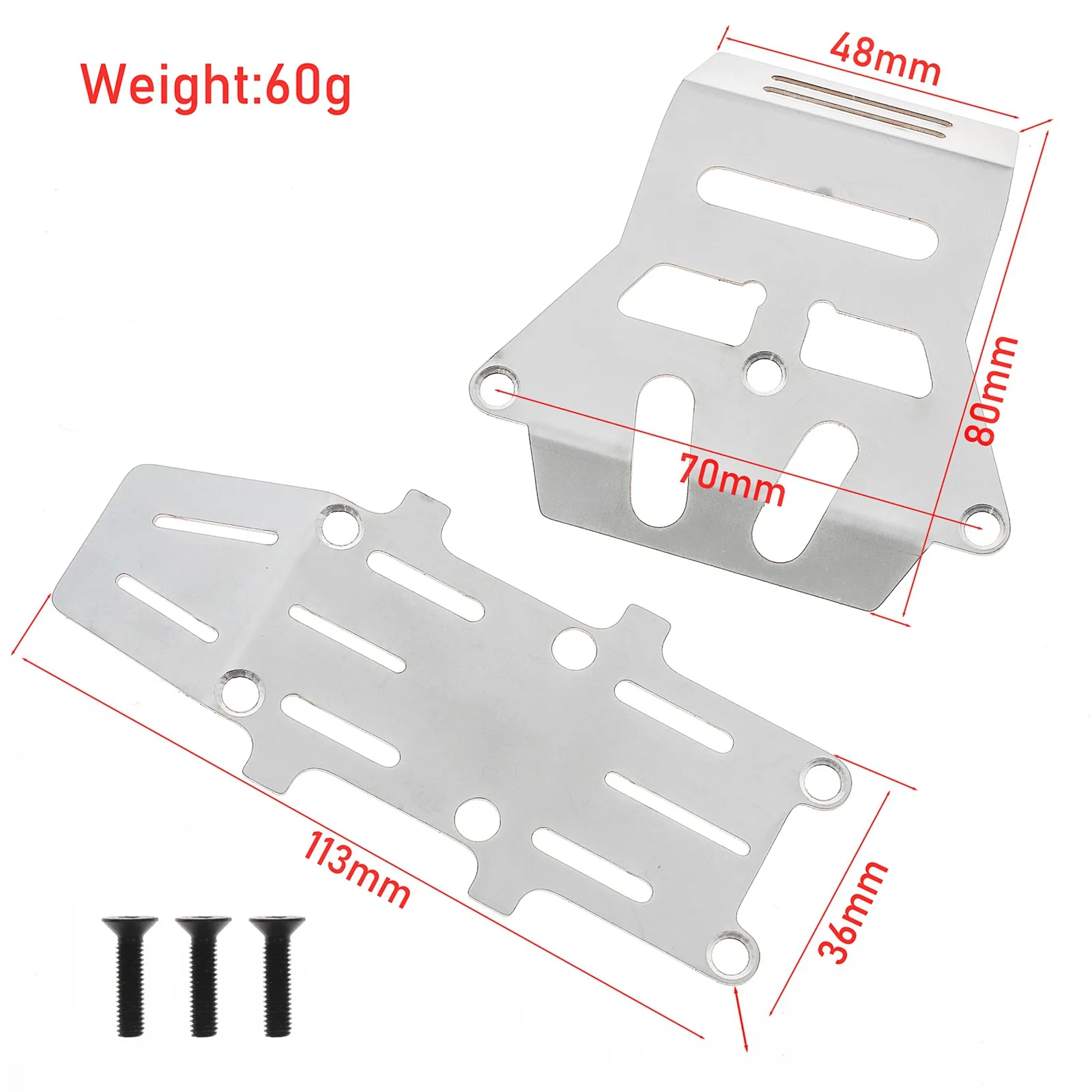 RC car Metal Stainless Steel Chassis Armor Guard Protection Protector Skid Plate for Tamiya Hornet Evo RC Car Upgrade Parts