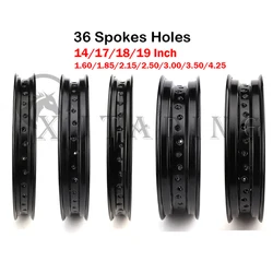 Motorcycle Aluminum Alloy Wheel Rims 36 Spokes Holes 1.6/1.85/2.15/2.50/3.00/3.50/4.25*17