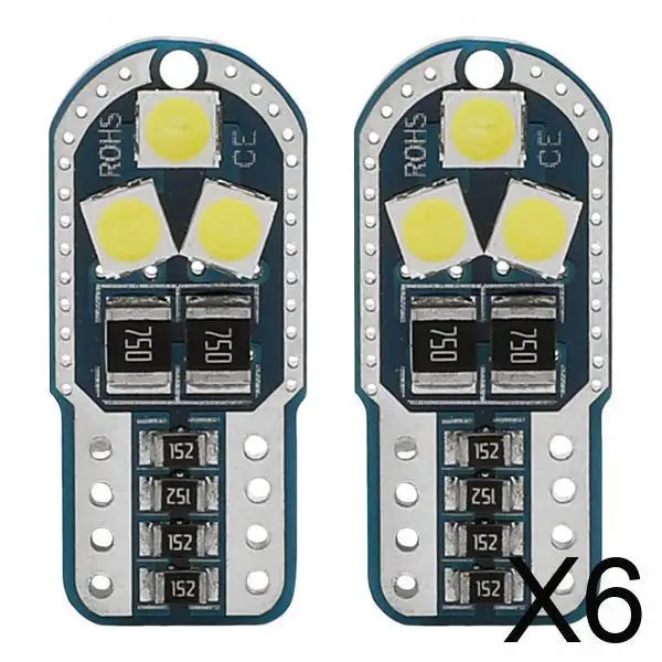 

Universal Interior LED Bulb W5W T10 6SMD Car Dome Map Light High Brightness 6000K for Auto Door Lamp