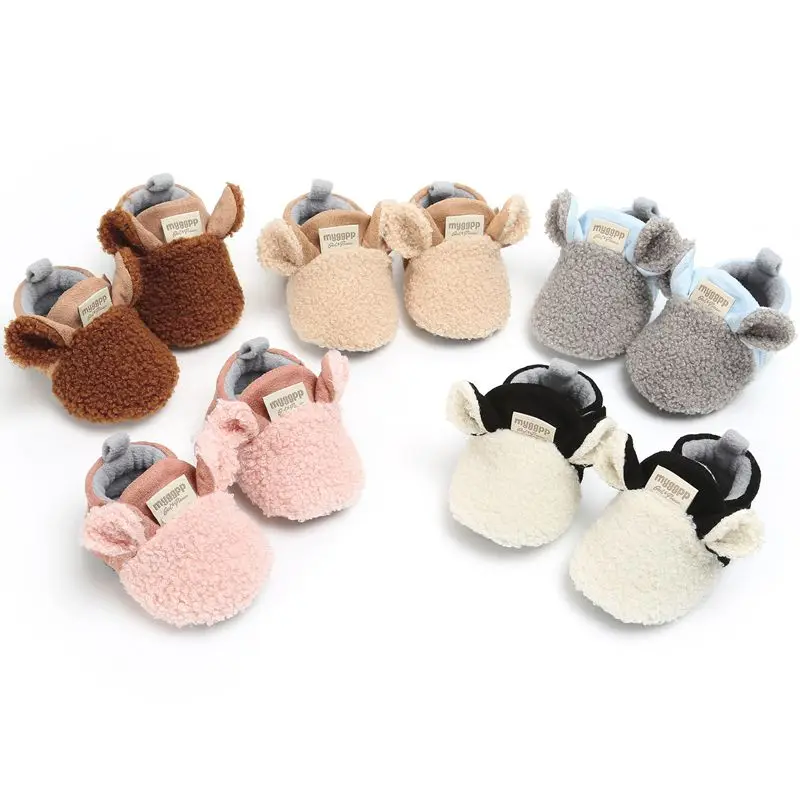 

2020 Winter 0-18M Infant Baby Girl Boy Cute Booties Ear First Walker Toddler Warm Strappy Shoes Newborn Casual Little Kids