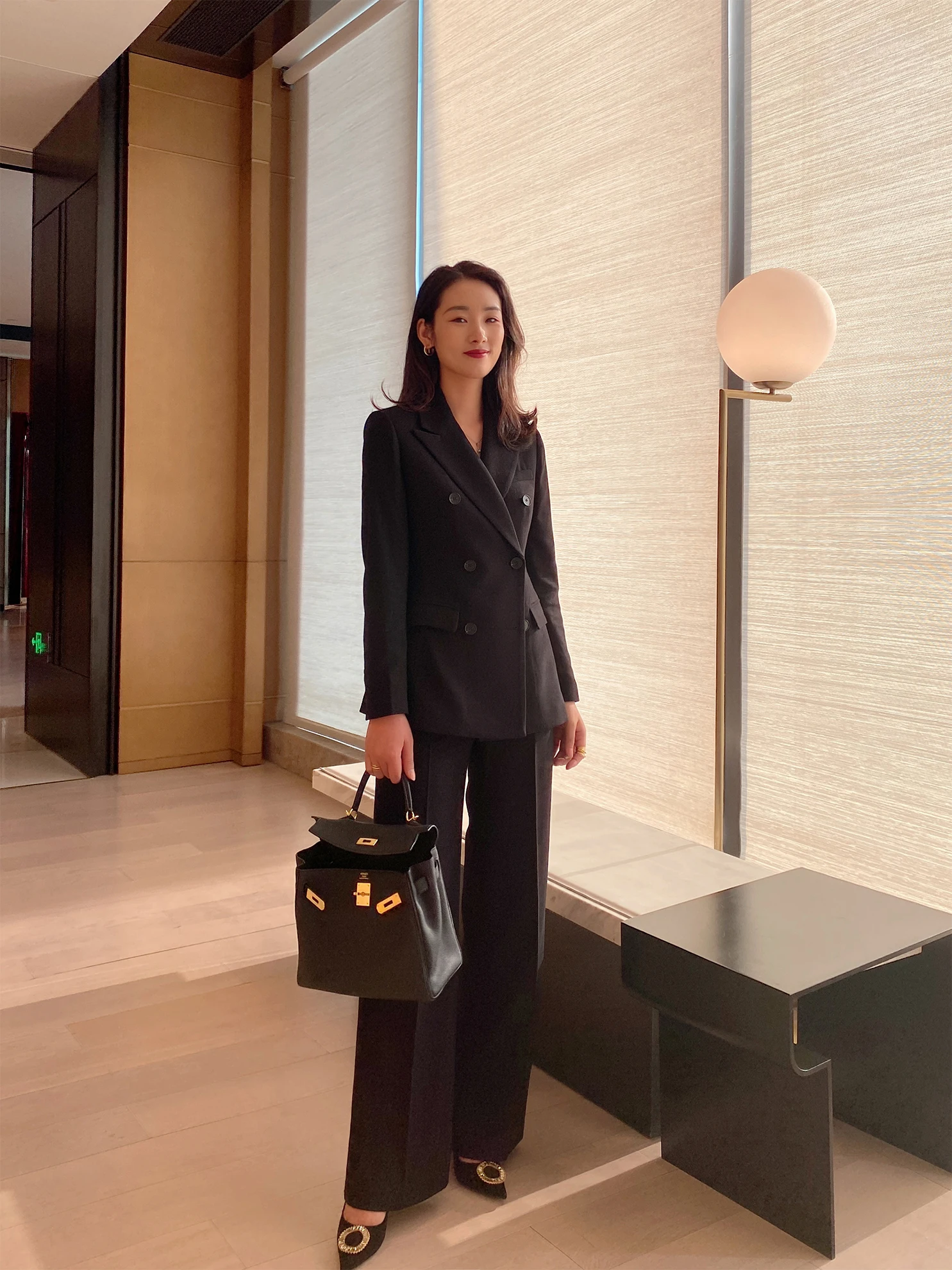 Damskie wełniane spodnie garniturowe Bla Thi na jesień i zimę, nowe, dopasowane, długie, do pracy, do biura, poliester, włókno rayonowe.