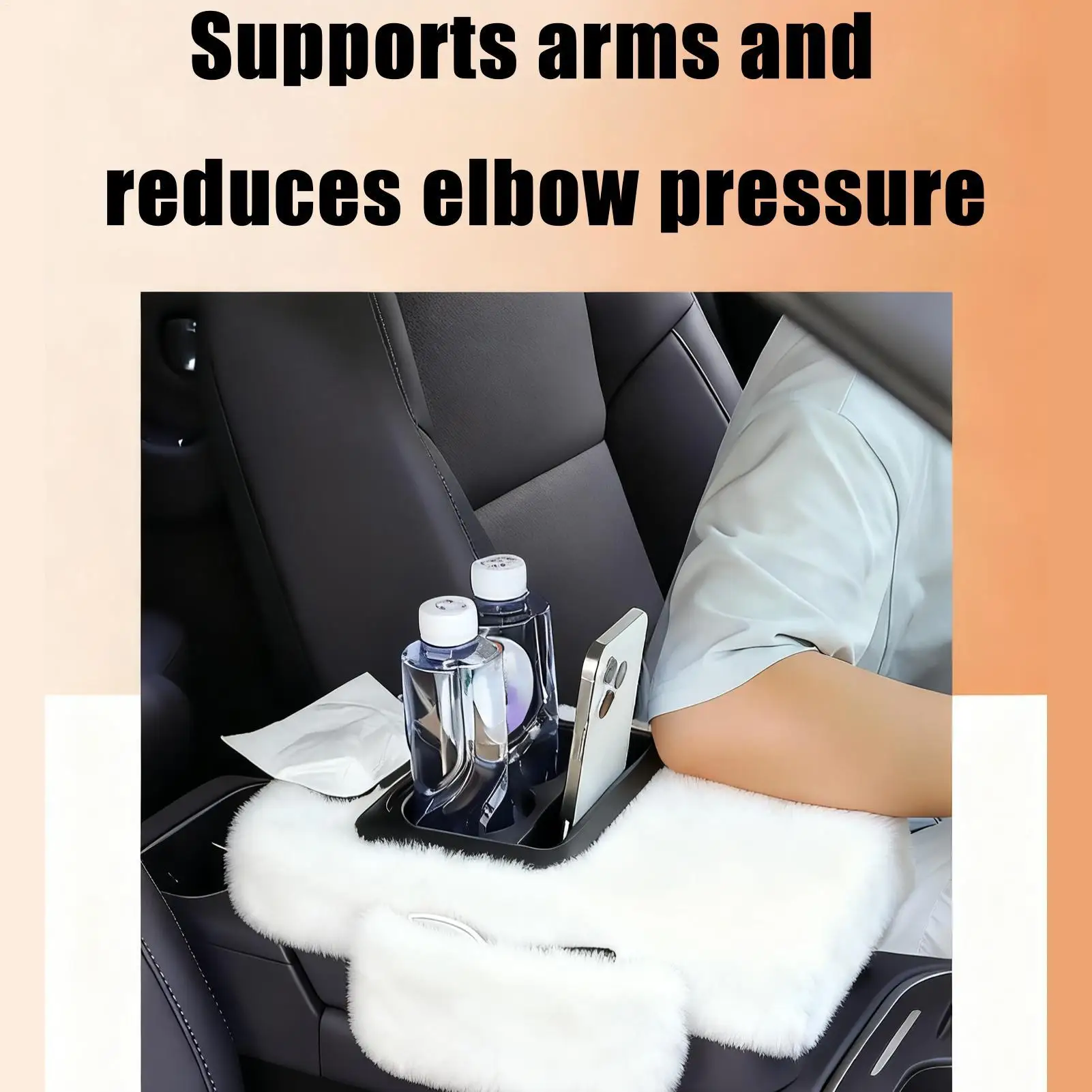 Center Console Cover Plush Cushion Decor Auto Armrest Protector For Car Interior Truck Automobile SUV Center Console Winter Warm